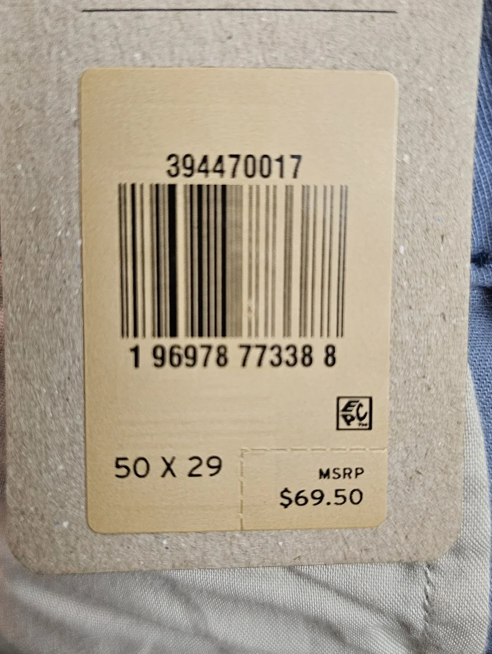 Levi's XX Chino Twill Pants Men's 50 X 29 Grey Preppy Standard Taper Stretch NWT